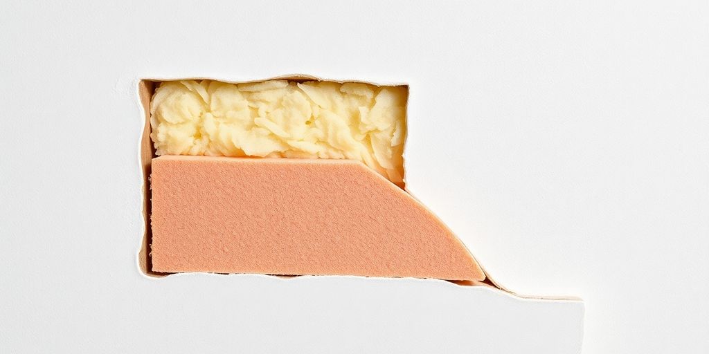 Innenwand mit Dämmmaterial und Putzschicht.